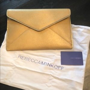 NWT Rebecca Minkoff Gold Envelope Clutch